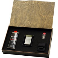 Фото Подарочный набор Zippo Зажигалка 205 + Коробка + Бензин + Кремни + Чехол на пояс черный