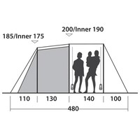 Палатка шестиместная Easy Camp Huntsville 600 Green/Grey 929578