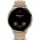 Фото Смарт-часы Garmin Venu Venu 3S Soft Gold Stainless Steel Bezel with French Gray Case and Leather Band 010-02785-55