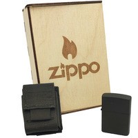 Подарочный набор Zippo Зажигалка 218 CLASSIC + Коробка + Чехол на пояс pz06bl черный