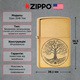 Фото Зажигалка Zippo 204B Tree of Life CLASSIC brushed brass