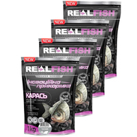 Фото Набор Прикормка Real Fish Карась Чеснок 1 кг 4 упаковки 4820026882628