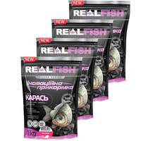 Фото Набор Прикормка Real Fish Карась Малина 1 кг 4 упаковки 4820026881133