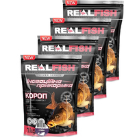 Фото Набор Прикормка Real Fish Карп Слива 1 кг 4 упаковки 4820026881348