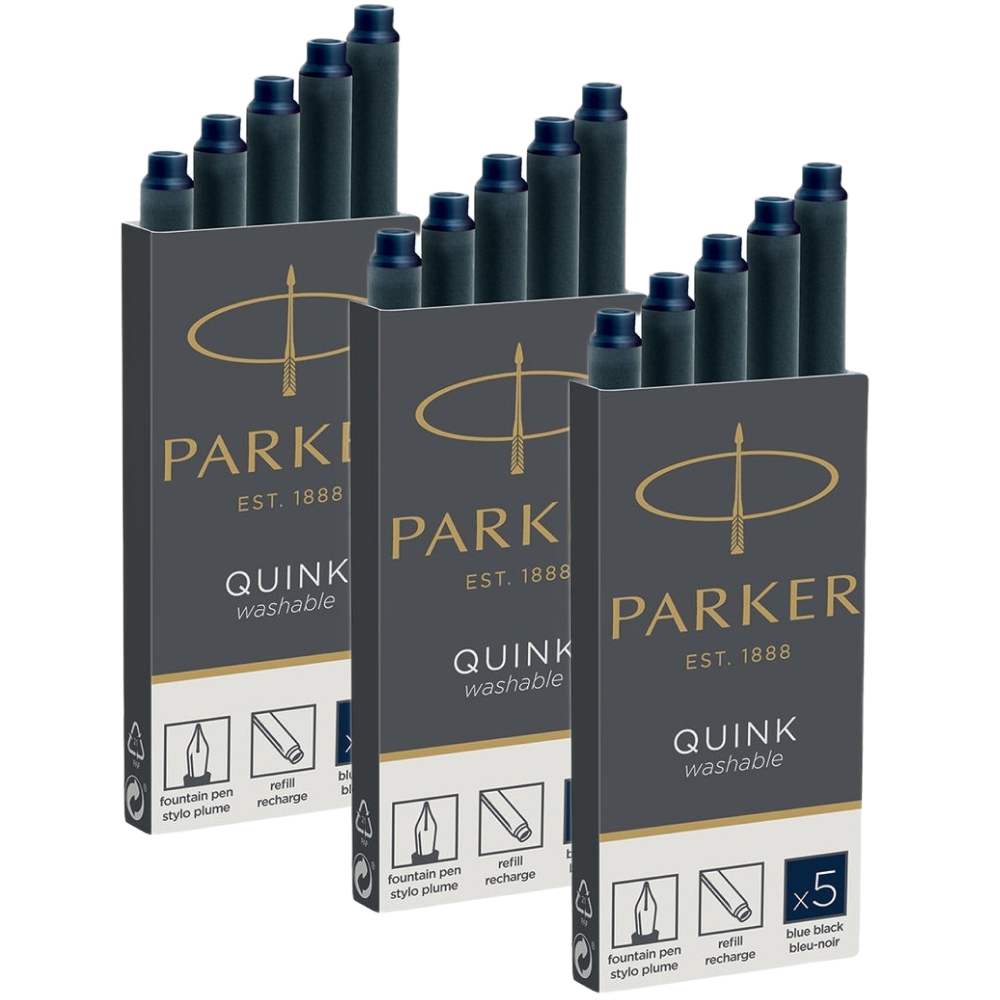 Набор Картриджей  Parker Quink 15 шт Темно-синие 3 упаковки 11 410BLB