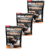 Фото Набор Прикормка Real Fish Плотва Кориандр-арахис 1 кг 3 упаковки 4820026882673