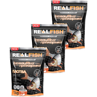 Фото Набор Прикормка Real Fish Плотва Миндаль-ваниль 1 кг 3 упаковки 4820026881805