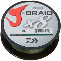 Шнур Daiwa J-Braid X8 150m Dark Green 8.0kg 0.13mm #1.0 12751-013
