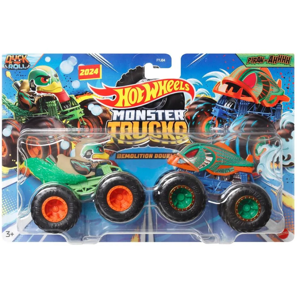 Набор Hot Wheels Monster Trucks 2 автомобиля Duck n' Roll VS Piran-Ahhhhh FYJ64-54